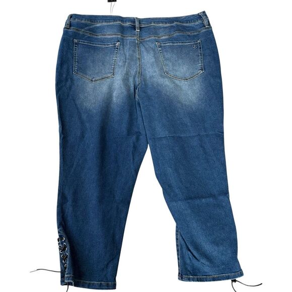 DG2 by Diane Gilman Laced Hem Ankle Skinny Jeans size 24PW NWT - Picture 4 of 9